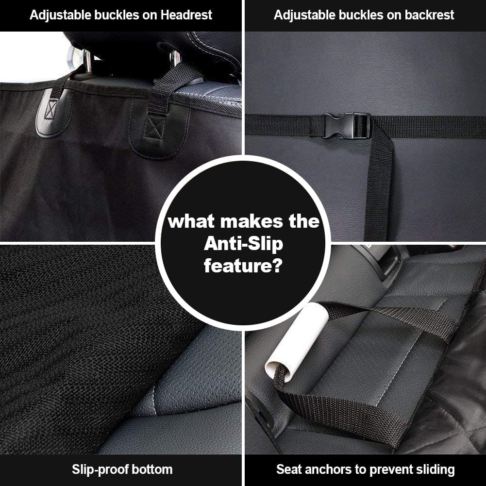 Premium Waterproof Dog Seat Cover for Cars, Trucks, and SUVs - Heavy-Duty 600D Oxford Fabric with Nonslip Backing and Side Flaps, Scratchproof and Durable Design