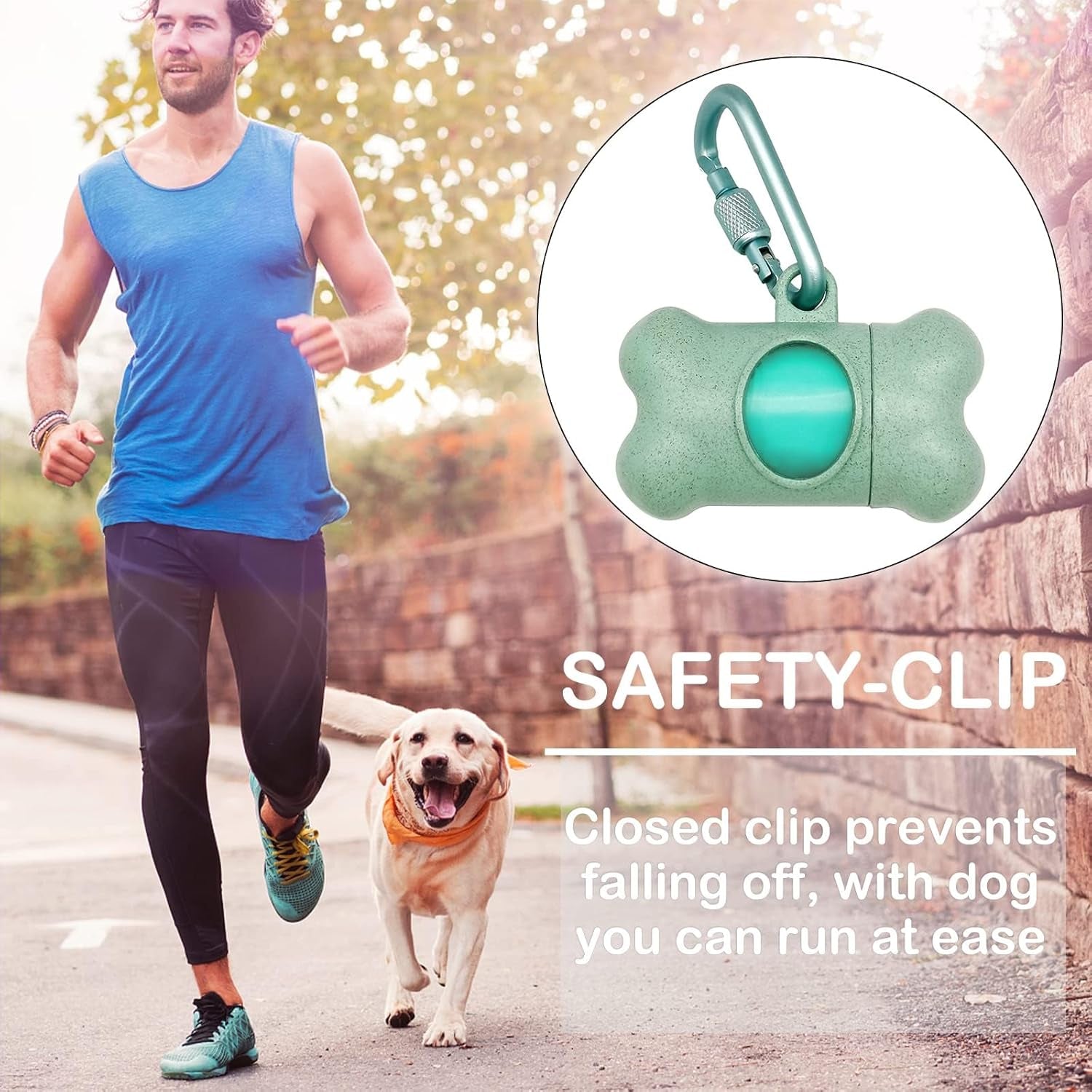 Dog Waste Bag Dispenser with Leak-Proof Scented Bags and Secure Carabiner (1 Holder, 195 Bags, Blue)