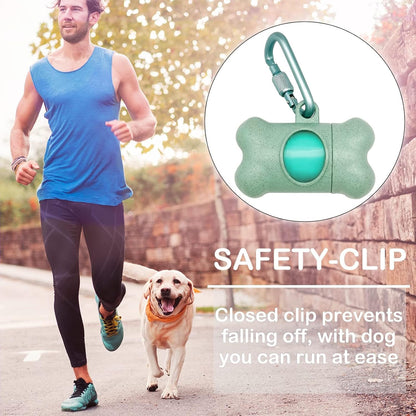 Dog Waste Bag Dispenser with Leak-Proof Scented Bags and Secure Carabiner (1 Holder, 195 Bags, Blue)
