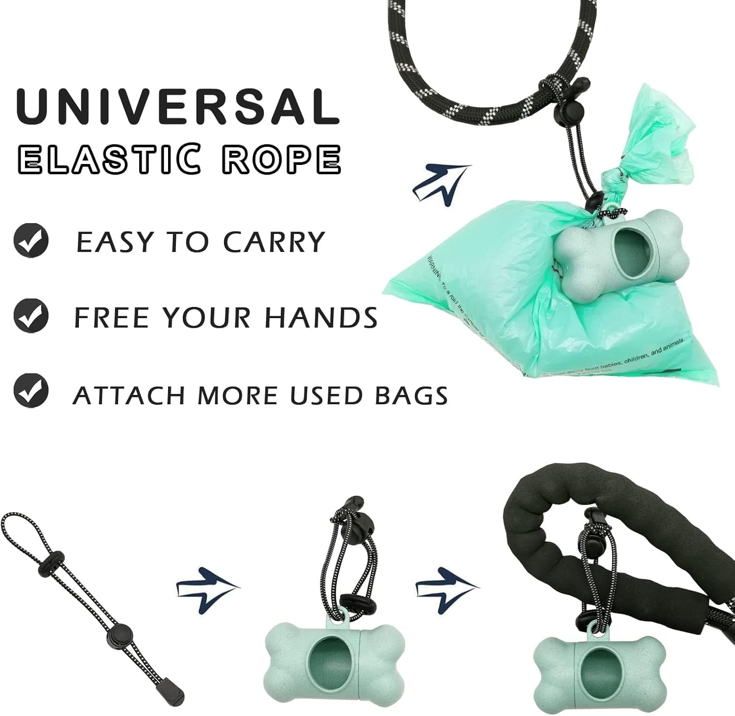 Dog Waste Bag Dispenser with Leak-Proof Scented Bags and Secure Carabiner (1 Holder, 195 Bags, Blue)